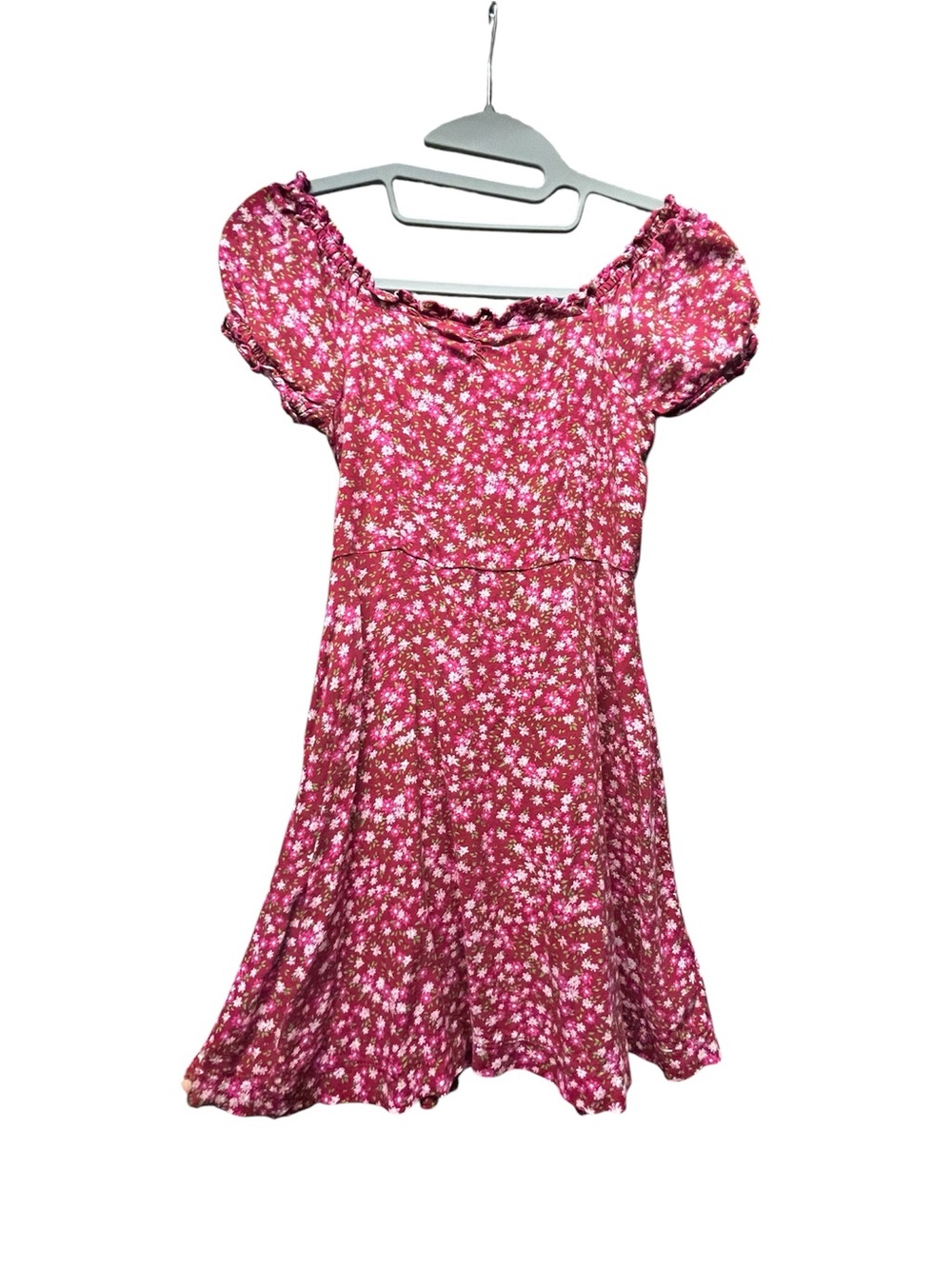 Old Navy Girls Pink Floral Puff-Sleeve Casual Dress size 8
